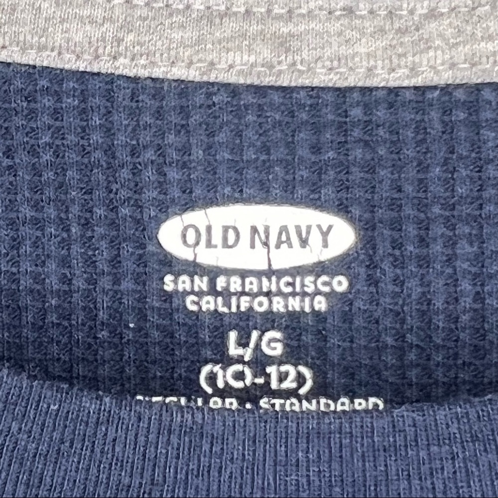 BOYS Large Old Navy Genius Long Sleeve Waffle Knit Shirt - Picture 3 of 3